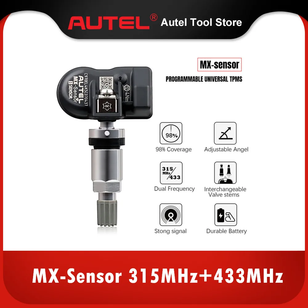 

Autel MX-Sensor 315 МГц + 433 МГц 2 в 1 универсальный программируемый TPMS датчик металла/резины OE уровень системы мониторинга давления в шинах