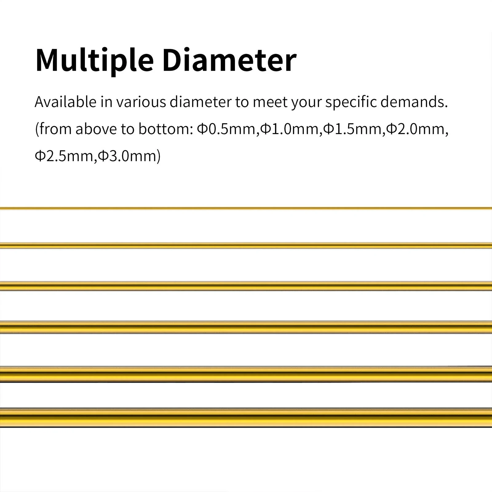 DSPIAE BB(05-30) Series Brass Bars for Modeling 0.5mm 1.0mm 1.5mm 2.0mm 2.5mm 3.0mm Gold Quality Lead Free Solid Brass Rods