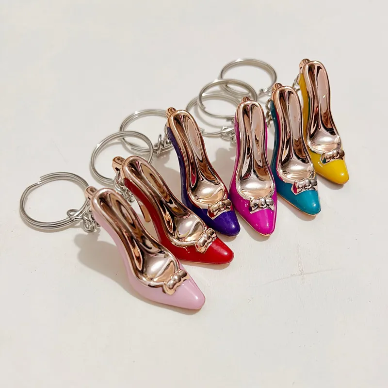 Cute cartoon keychain high heel key ring chain bag pendant car pendant for Women Jewelry YS-253 1PCS