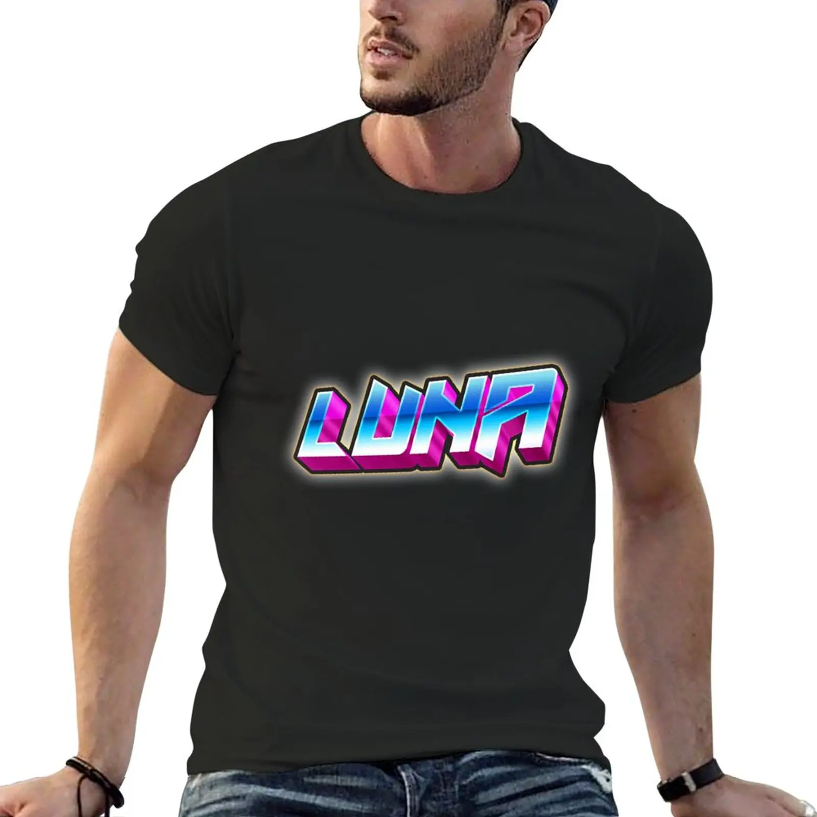 

Luna transparent T-Shirt summer top Anime t-shirt Men's clothing