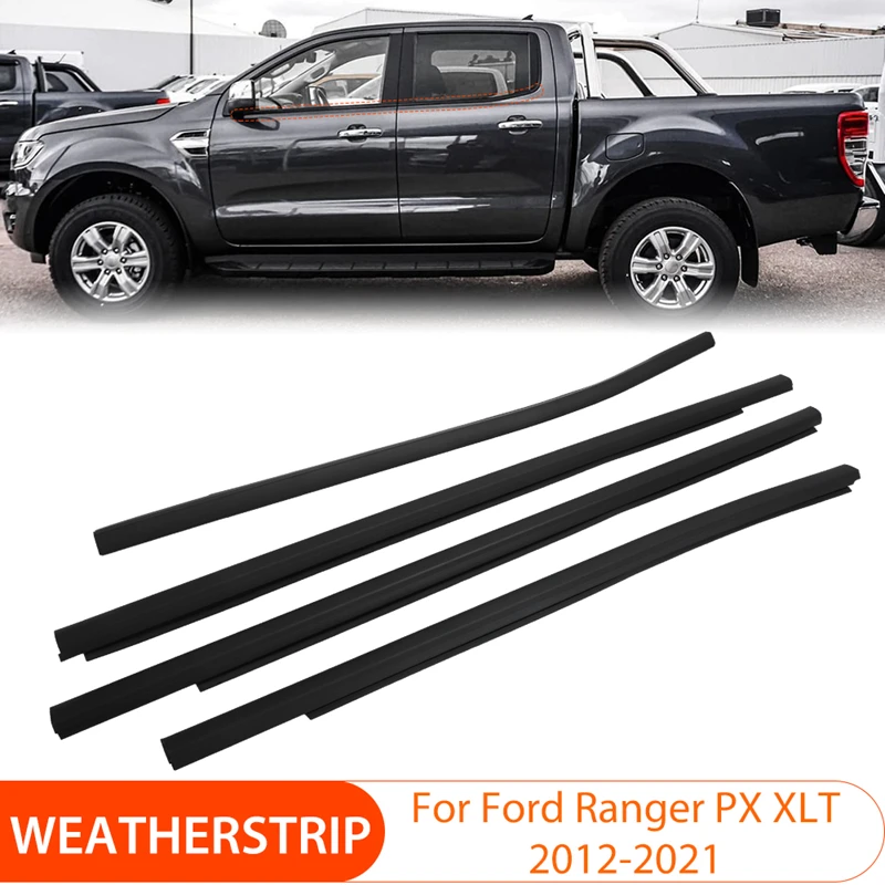 

Автомобильная резиновая уплотнительная лента для Ford Ranger PX XLT 2012-2021, двойная кабина, 4 двери, автомобильное уплотнение окна, фотополосы, водонепроницаемая защита