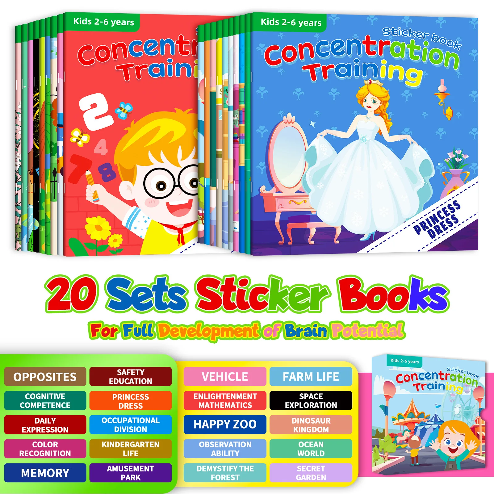 0-6 Year Old Sticker Book Baby Early Education Puzzle Cartoon DIY Sticker Toy Focus Potential Development Smart Enlightenment fairy tale sticker book all 12 volumes 3 6 years old baby intellectual development book attention concentration training