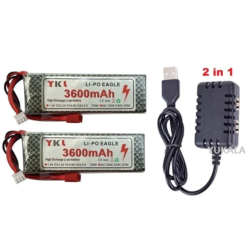 

WLtoys 144001 124018 124019 144010 104009 104001 Запчасти для радиоуправляемых автомобилей 7,4 в 3000 мАч/3600 мАч литий-полимерный аккумулятор T Радиоуправляемый автомобиль запчасти/зарядное устройство