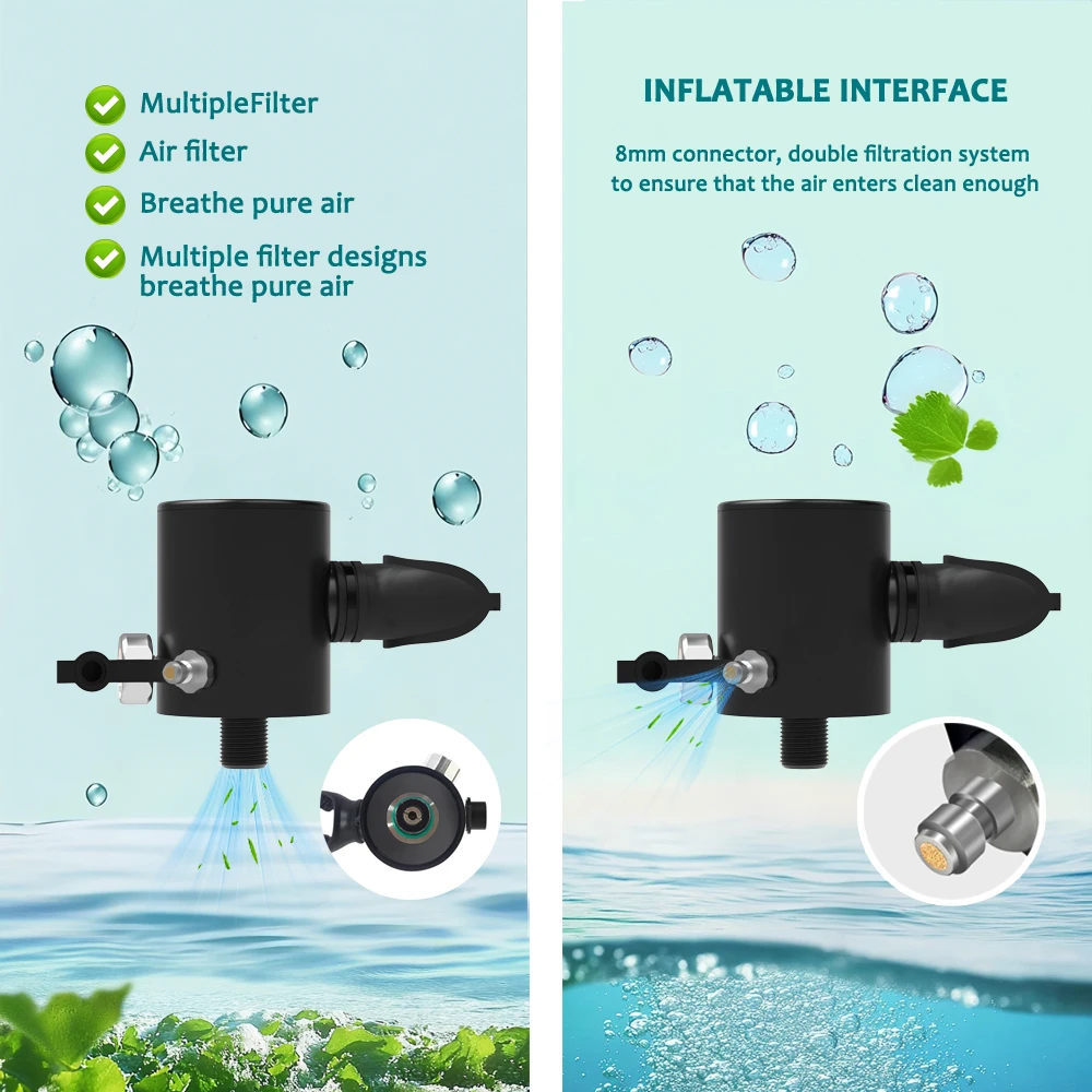 HOUVAN S300 Mini 0.5L Scuba Diving Tank with Snorkeling Full Face Mask And Hand Pump Diving Cylinder Dive Equipment for Adults