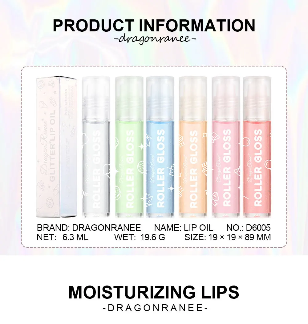 Description Picture 3 of itemMoisturizing Transparent Pearlescent Lip Oil Mirror Water Lip Gloss Blue Fine Shimmer Liquid Lipstick Makeup Non-sticky Lip Care