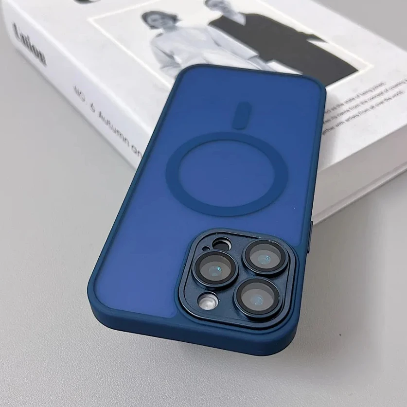 Magnetic Luxury Matte Translucent Shockproof Armor Case with Magsafe Compatibility