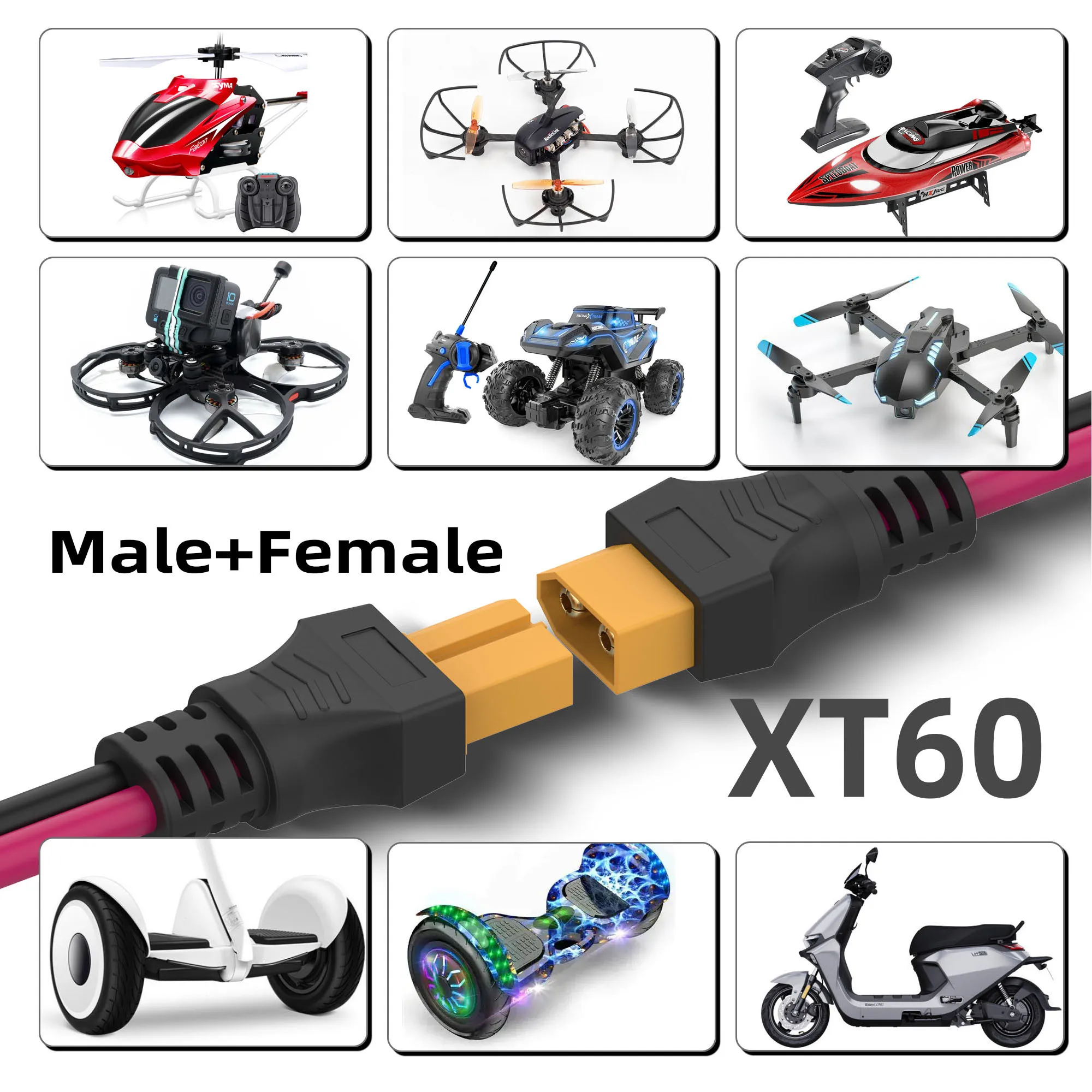 รูปสินค้า สายต่อขยาย XT60 คุณภาพเยี่ยม สำหรับโซลาร์เซลล์และแบตเตอรี่