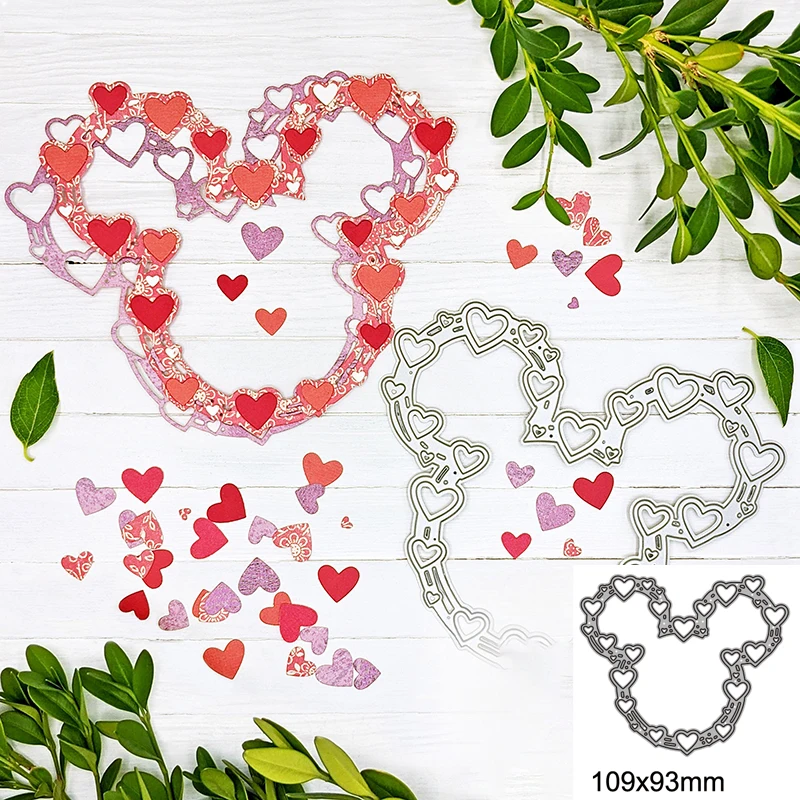 

Mouse Image with Heart Metal Cutting Dies For DIY Scrapbook Cutting Die Paper Cards Embossed Decorative Craft Die Cut 2022 New