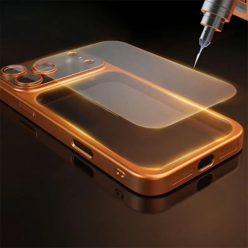 Elegant Luxury Plating Transparent Phone Case with Lens Protection and Matte BackPlate