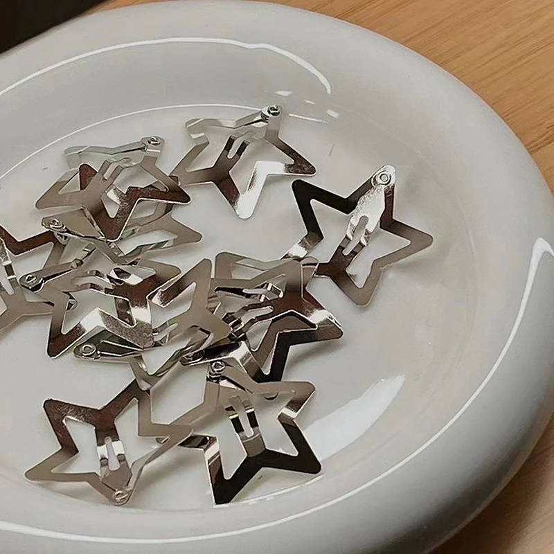 5Pcs Sweet Clip Dopamine Star Hairpin Millennial Girl Hairpin Fashion Silver Star Hairpin Accessori Per Capelli