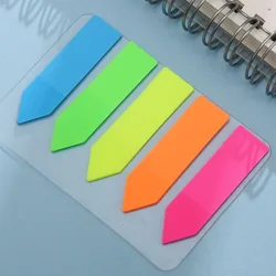 Vibrant Fluorescent Sticky Notes & Bookmark Set - Transparent Memo Pads for School and Office Stationery (5arrow 125 sheets)