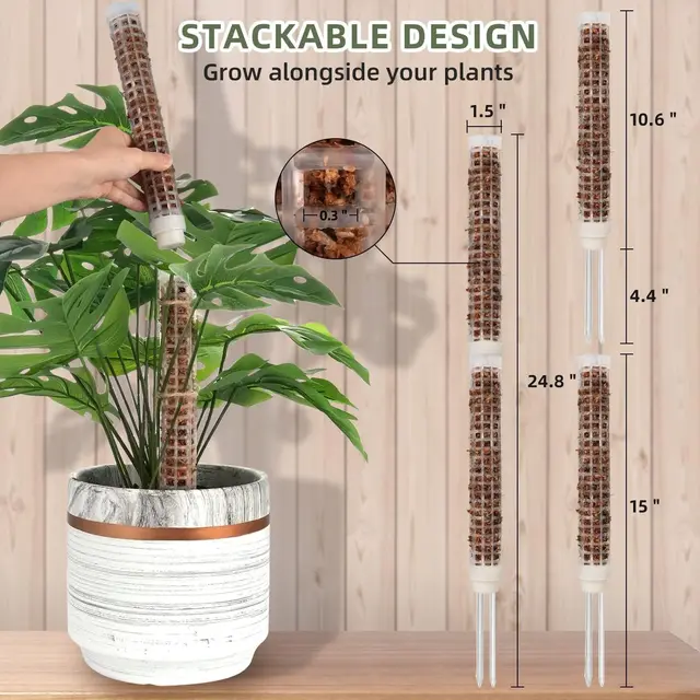 Moss Pole Plastic Plant Stand Indoor Climbing Plants Guardian Tutors Pot Moss Stick For Plants Growth Garden Support Accessories 2
