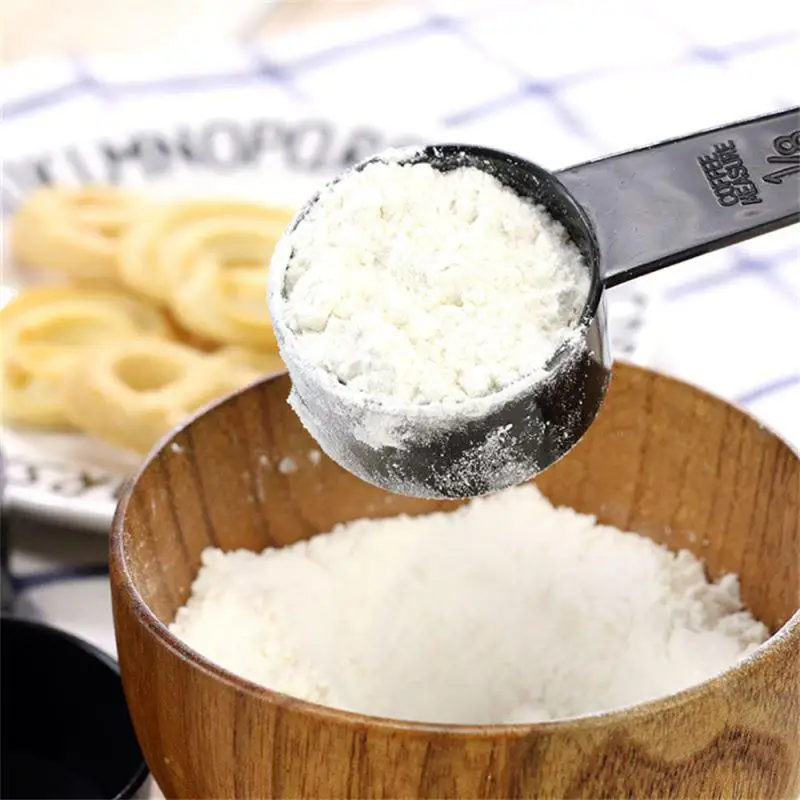 Kitchen Measuring Spoons Measuring Spoon Set set Measuring Spoons Kitchen Cook Black Plastic Teaspoon Scoop Measuring Spoons Cups Set Tools Kitchen Tools