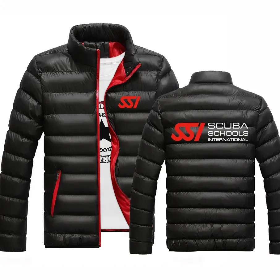 

Autumn Winter Warm Tops Jackets Scuba Diving Dive SSI Printed Parka Hoodies Men Casual Cotton Sports Padded Harajuku Style Coats