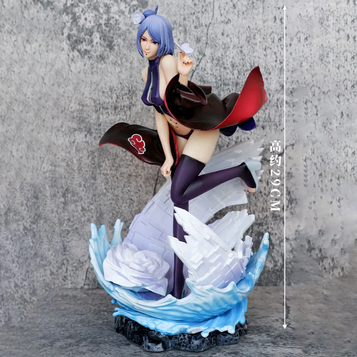 thumbnail image 1 of Figura de anime NARUTO de 29 cm, Akatsuki Konan, estatua de daño de batalla, figura de acción GK Kawaii, colección de modelos de PVC, muñeca, juguetes de regalo, 1 of 4