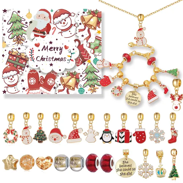 24 Countdown Calendar Advent Surprise Gift Box Christmas Bracelet Set Gifts  For Girls Kids Creative Christmas Ornaments Decor| | - AliExpress