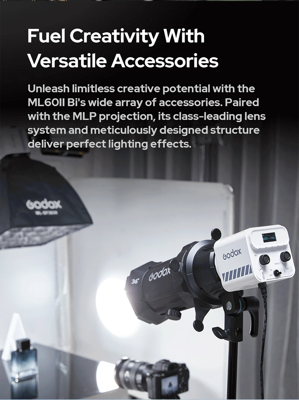 ML60II BI portable handheld fill light with adjustable color temperature externa