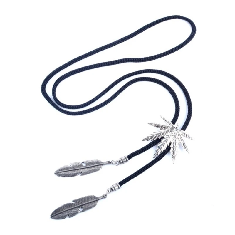 

Feather Tip Bolo Tie for Male Female Bridegroom Wedding Necklace Evening Party Western Necklace for Shirt Decors