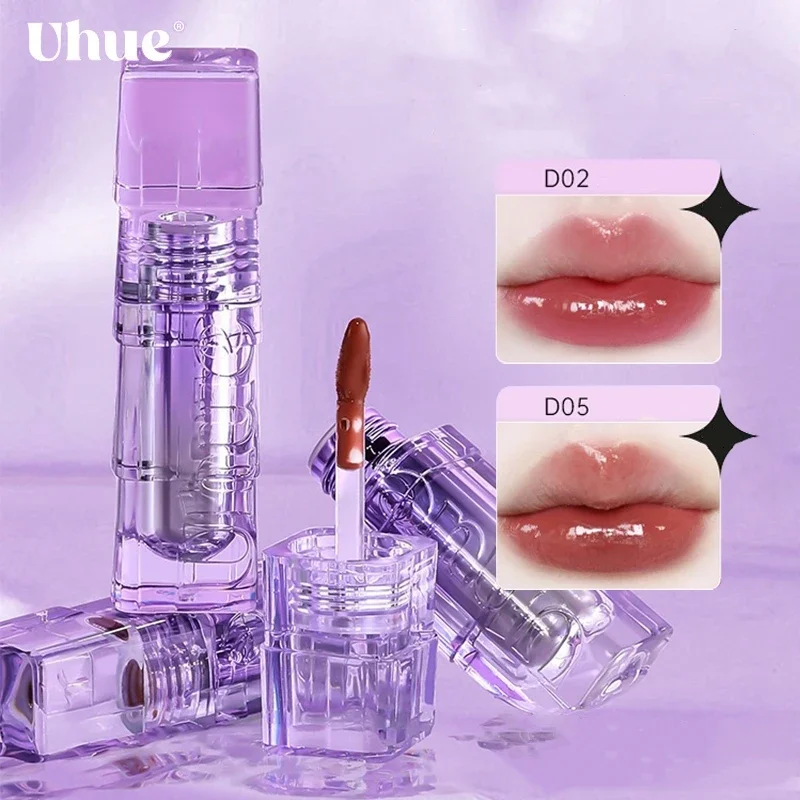 Uhue Lip Gloss Moisturizing Hydrating Glass Lip Glaze Crystal Fruit Nourishing Lipstick for Women Lipstick Makeup Cosmetics