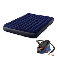  Airbed household outdoor single double air bed plus-sized thickened blue folding inflatable convenient mattress 