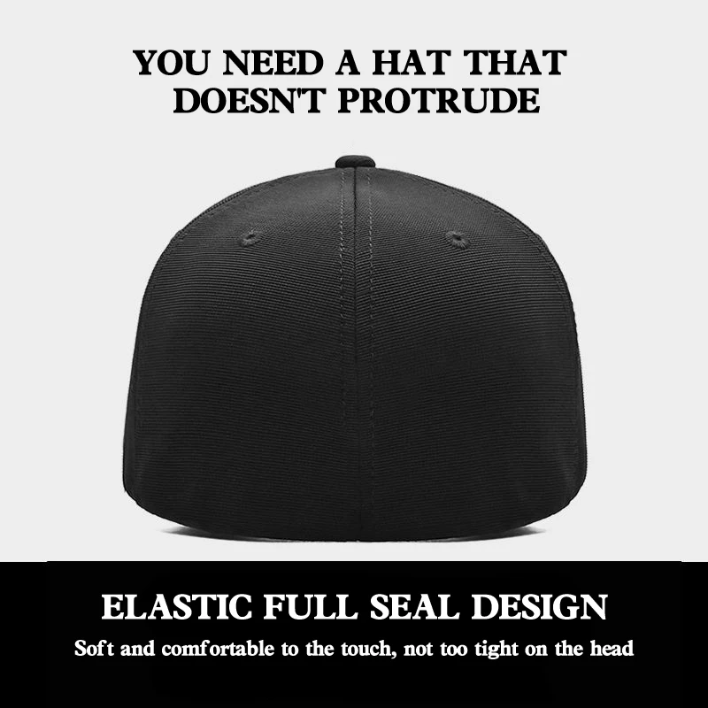 Big Head Circumference Tall Crown Back Sealing Hat Men's New Baseball Cap Fashion Face-Looking Small Reverse Wear Peaked Cap 6