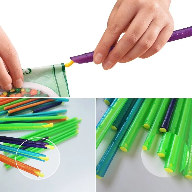 Bag Clips 15Pcs Set Bag Clips Food Snack Bags Portable Sealing Container Fresh-Keeping Sealer Clamp Rod Storage Bag Moisture-proof Clip