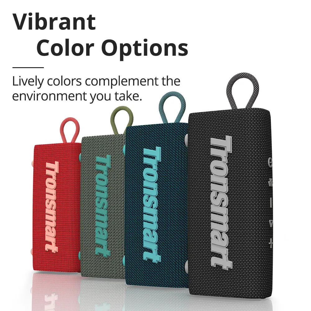 US $21.99 - 25.29 Tronsmart Trip Bluetooth 5.3 Speaker Dual-Driver Portable Speaker without lag with 20 Hours Playtime,IPX7 Waterproof for Outdoor