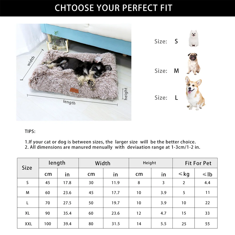 Dog Bed Pet Mat Pet Bed Washable Plush Crate For Dog Anti-Slip Mat For Cat Fluffy Comfy Sleeping pet bed pet bed mat dog kennel mat