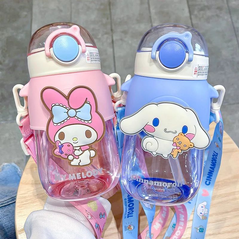 

sanrio HelloKitty my melody Kuromi Cinnamoroll Pochacco Water cup Outdoor sports water bottle Children's outdoor straw big cups