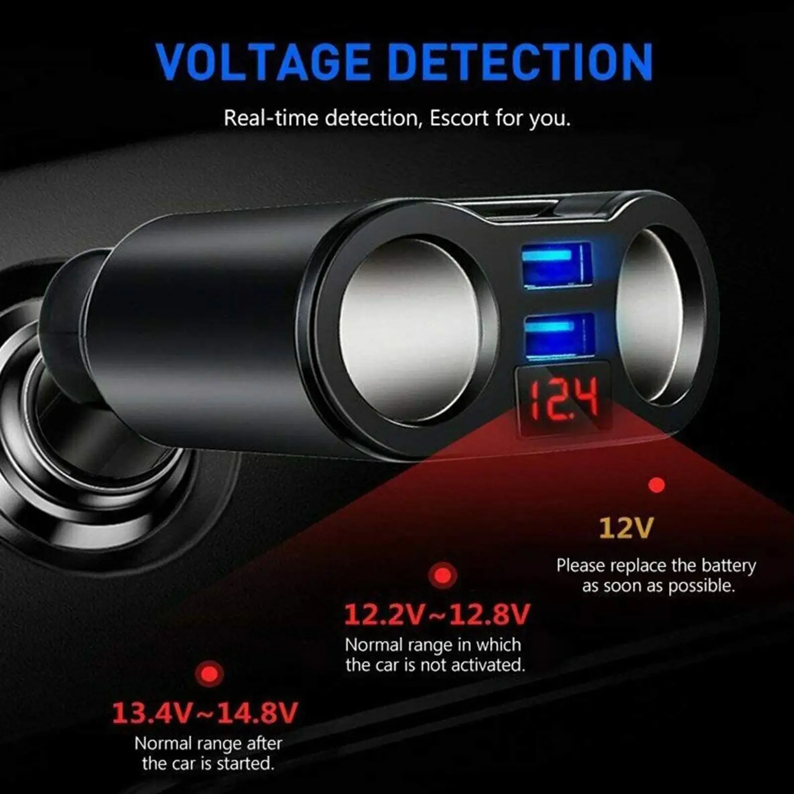  USB     й , SUV ε   USB , ڵ ׼ H1R9, 12V-24V, 3.1A