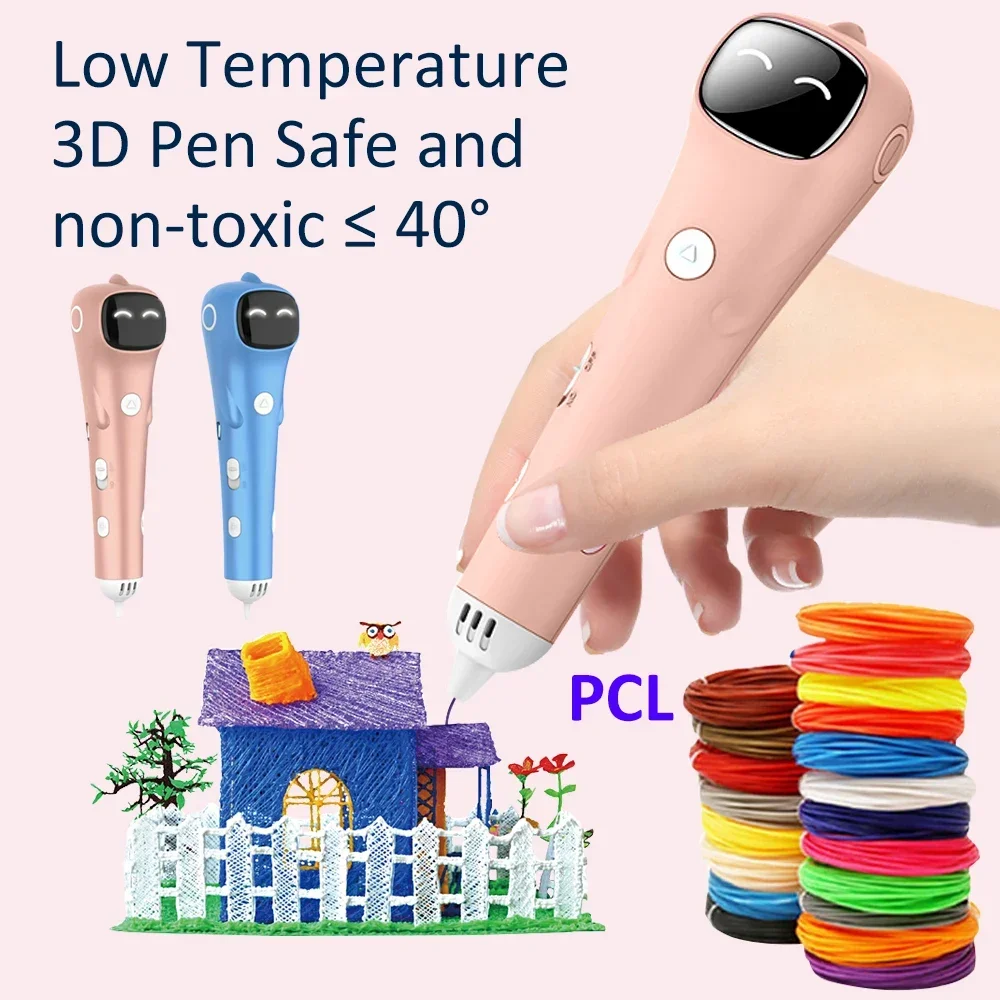 3D 프린팅 펜 PCL 5m 필라멘트 저온 화상방지 프린팅 펜 USB 충전 DIY 드로잉 장난감 소녀 소년 선물