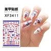 1Pcs Mexico USA Flag Nail Art Stickers American Independence Day National Mexican Butterfly Heart Flame Series Nail Decal Slider 4
