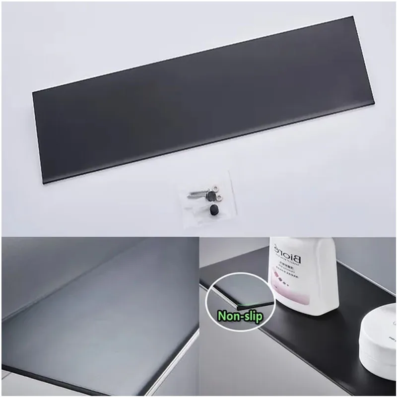 30/40/50CM Bathroom Floating Shelves Wall Mounted Shelving Kitchen Hanging Storage Shelf for Living Room Bedroom Organizer 6