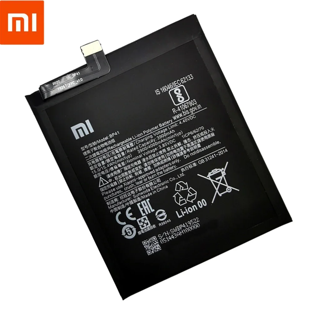 100% Original Replacement High Quality Battery For Xiaomi Redmi K20  Mi 9T Mi9T 4000mAh BP41 Premium Genuine Batteries Bateria