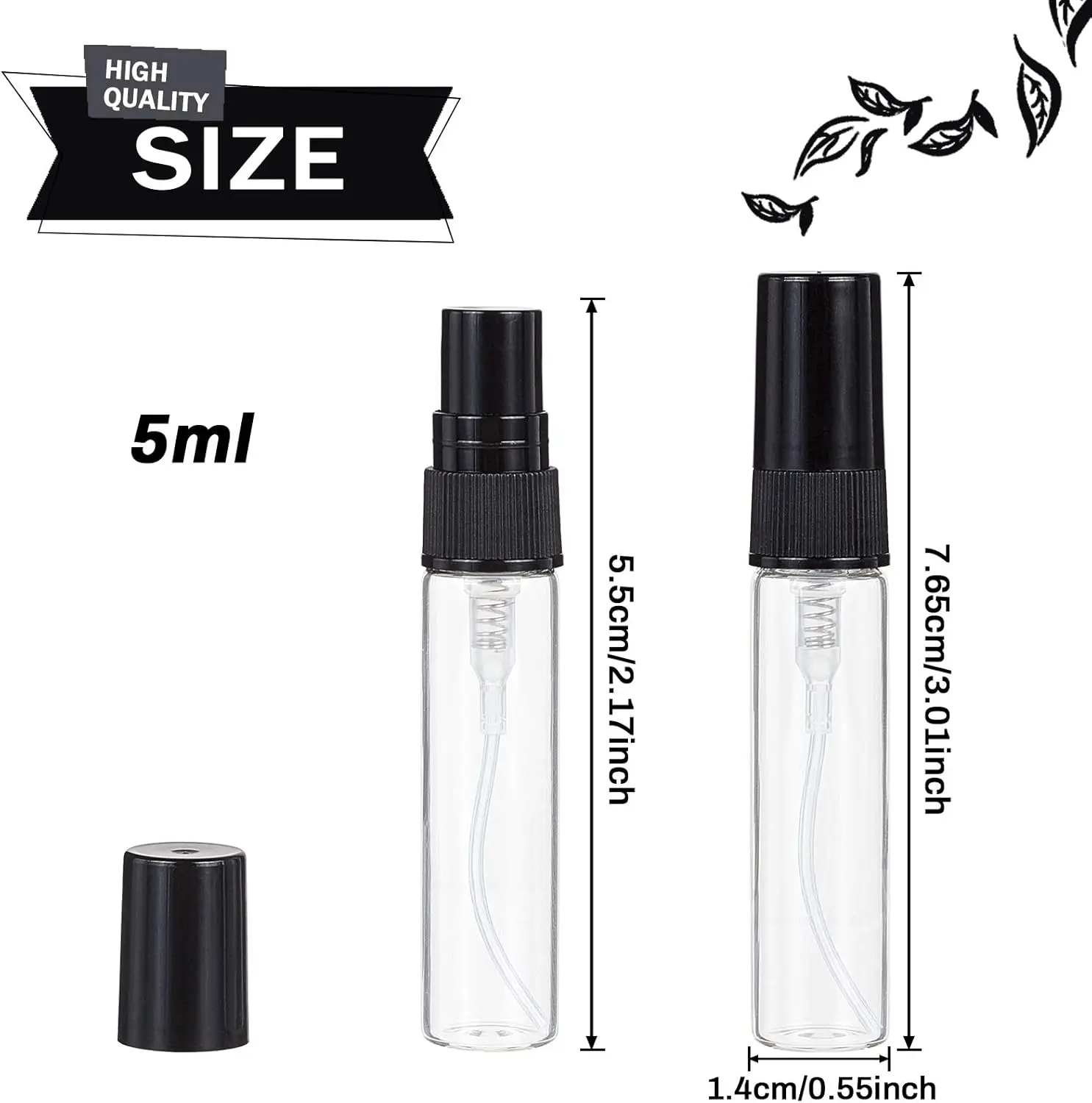 5ml Mini Perfume Spray Glass Bottles 20pcs