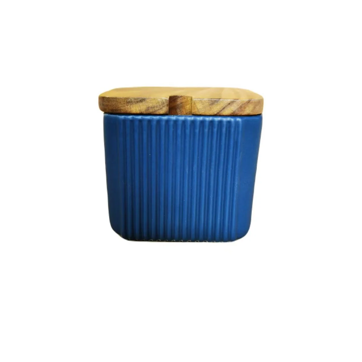 Kare Dikey Seramik Baharatlık Mat Renkli Sır Tuz Şeker Baharat Kavanozu (tepsisi yok, kaşık yok)