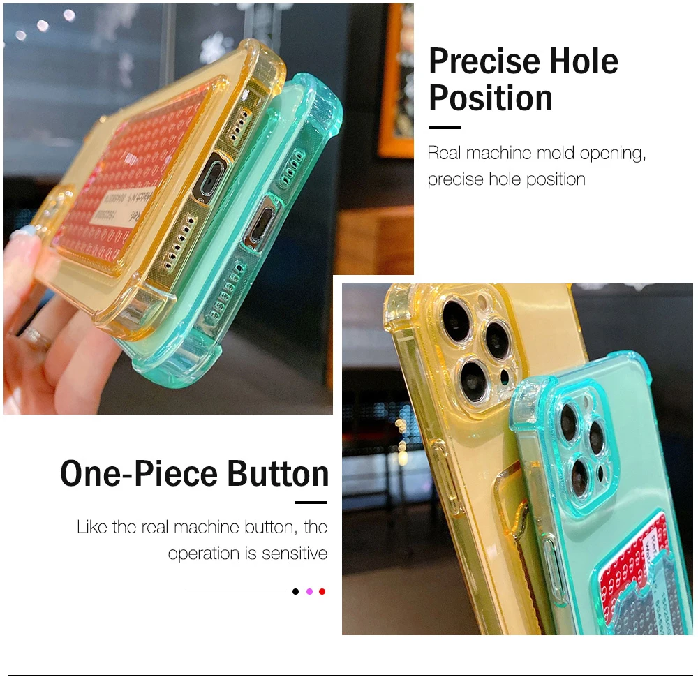 Stylish Shockproof Silicone Phone Case with Card Holder – Universal Design