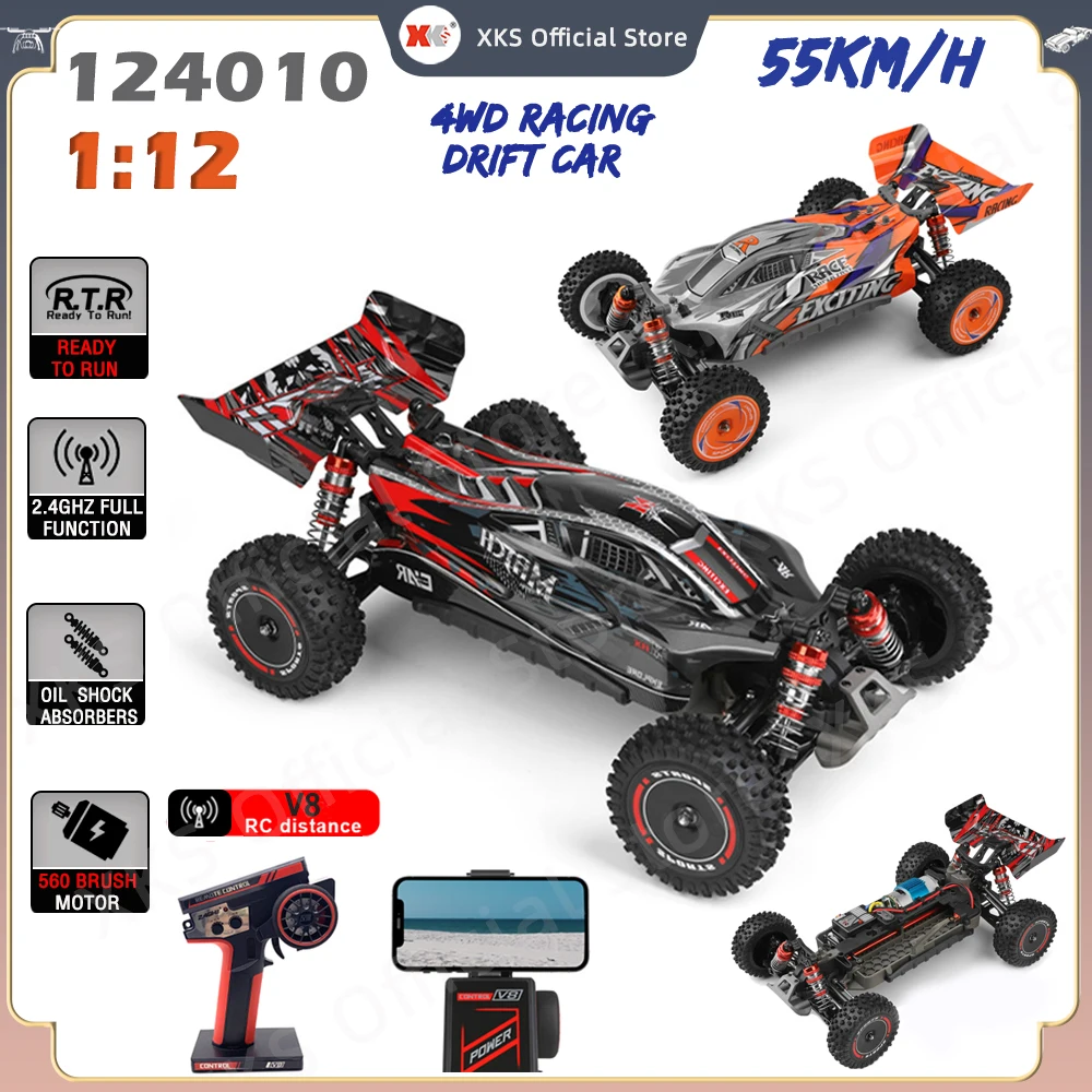 Wltoys Радиоуправляемый автомобиль 1/12 124010 V8 2,4G гоночный Дрифт радиоуправляемые автомобили 4WD 550 мотор 55 км/ч высокоскоростной Радиоуправляемый автомобиль внедорожник игрушки