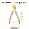 Hemp rope tissue holder, solid wood rope weaving, towel storage rack, creative wall-mounted toilet paper holder 3