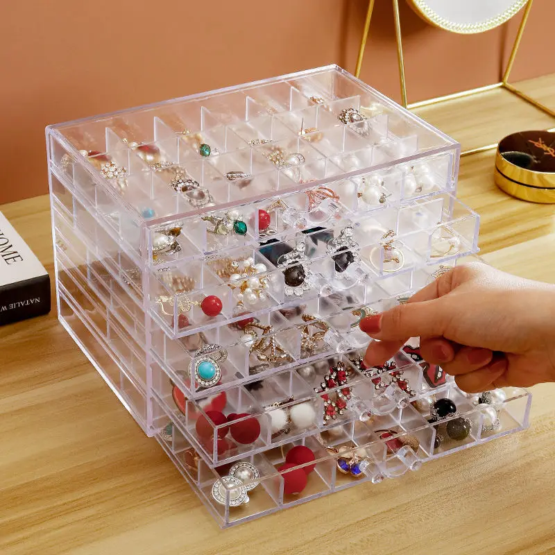 

72/120 Grids Transparent Nail Art Decoration Storage Box Rhinestones Beads DIY Accessories Display Container Case Manicure Tool