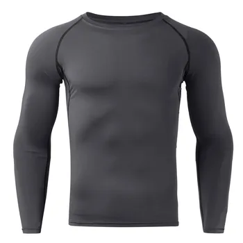 Mens Fitness Long Sleeve Running Sports T Shirt Men Thermal Muscle Athletic Gym Compression Clothes 2