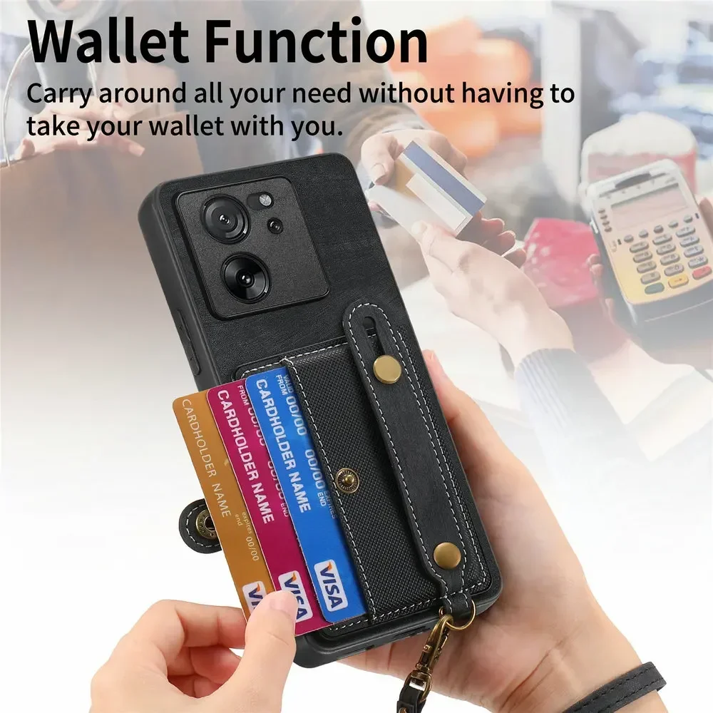 Leather Wallet Wristband Case with Card Holder