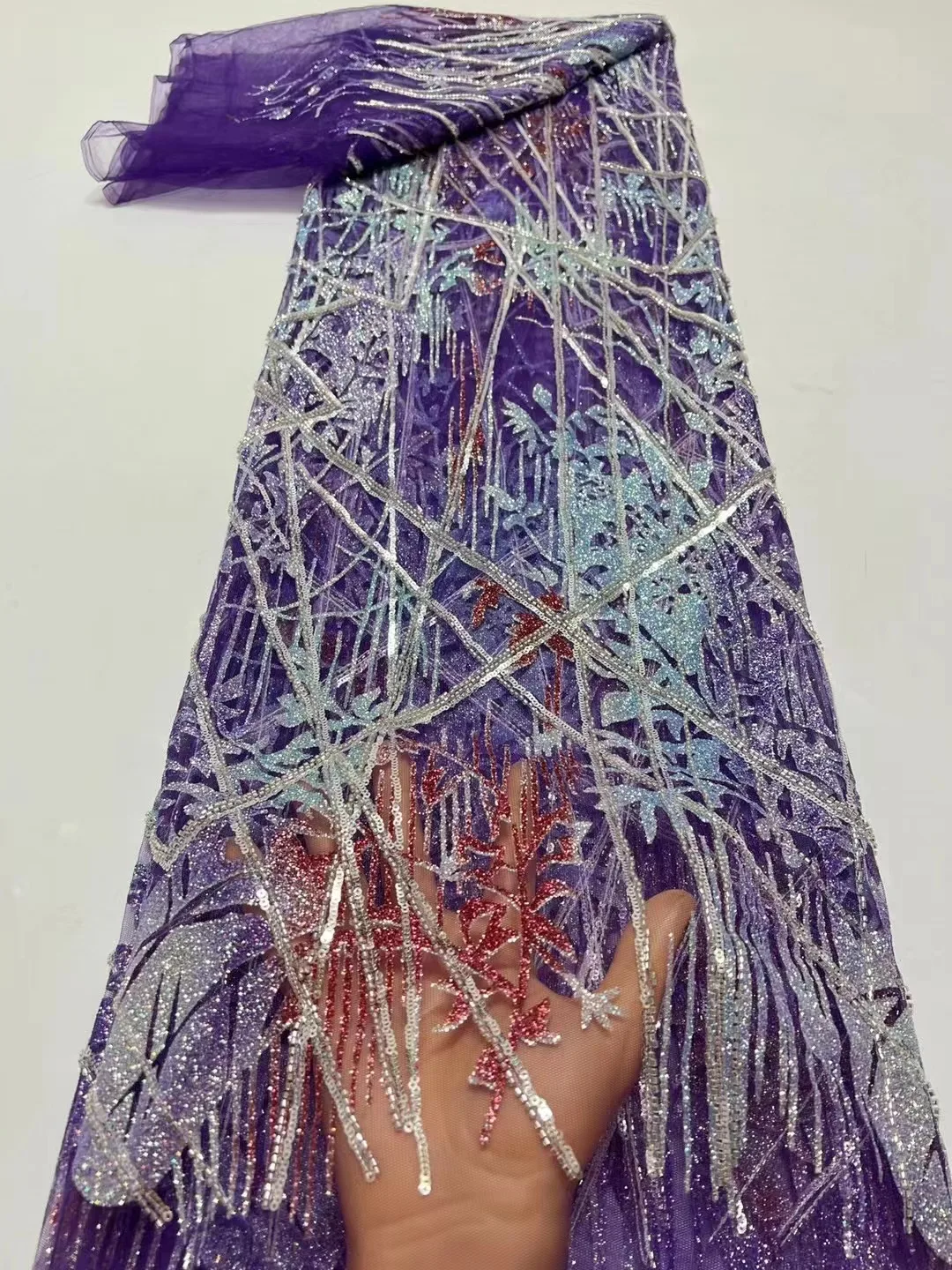 

Luxury African Lace Fabric Heavy Beaded Groom Tulle Lace Embroidery 2023 High Quality New French Lace for Nigerian Wedding Dress