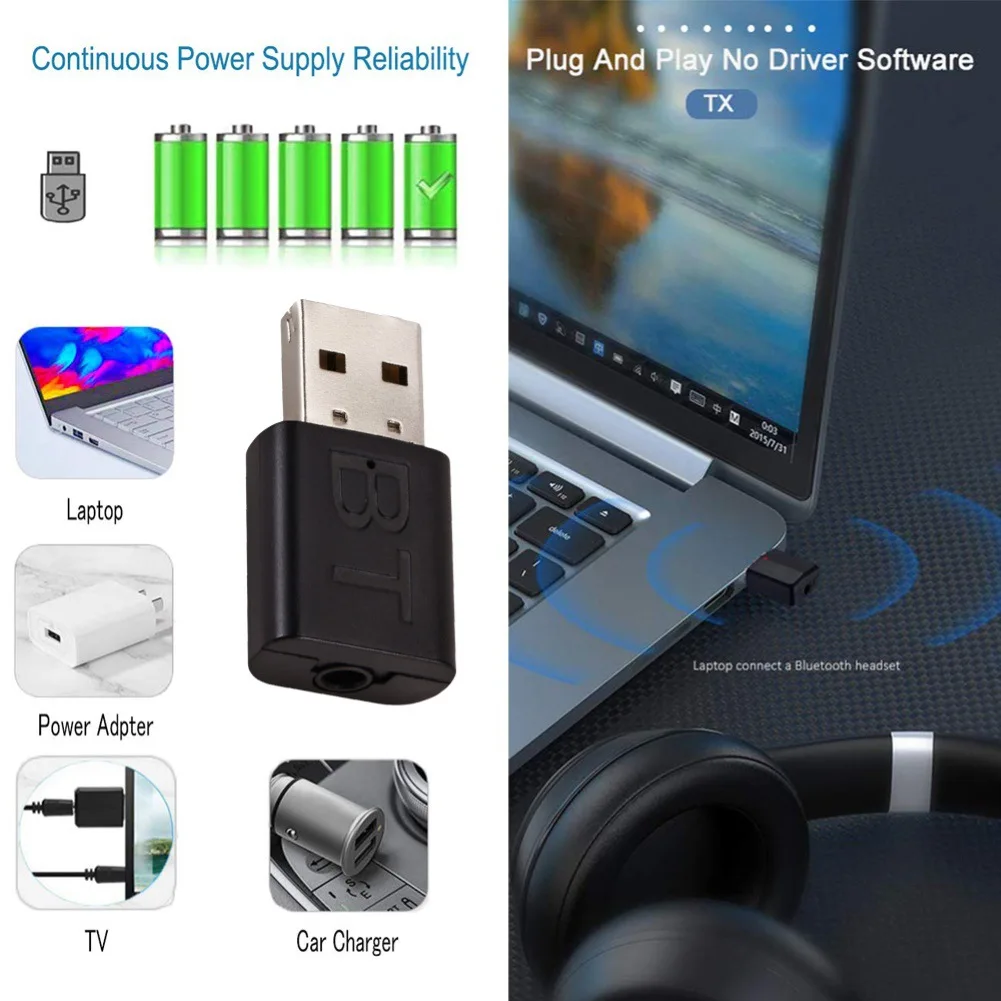 USB Bluetooth 5.0 Receiver Wireless Bluetooth Adapter 3.5mm AUX Jack PC Car Music AUX Stereo Audio Adapter TV Headphones bluetooth adapter bluetooth audio receiver bluetooth transceiver adapter audio adapter bluetooth aux adaptor wireless usb adapter