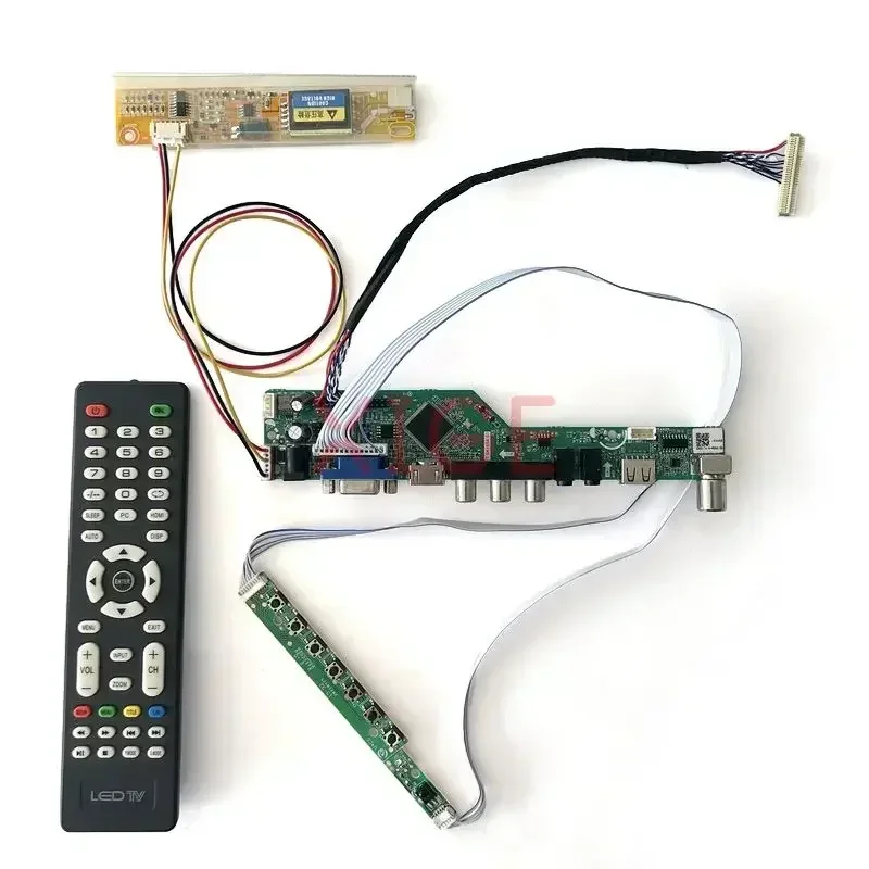 Ovladač nasednout vhodný B154EW01 B154EW02 B154EW04 B154EW08 LVDS 30-pin analogová TV DIY souprava LCD displej IR+USB+AV+HDMI+VGA 1280*800 1CCFL