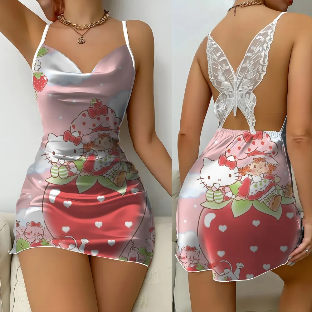 Lingerie Ruffled Edge Casual Women's Dresses D/party Night Wear Woman Sexy Nighty for Women Hot Romantic Pajamas Dress Disney 4