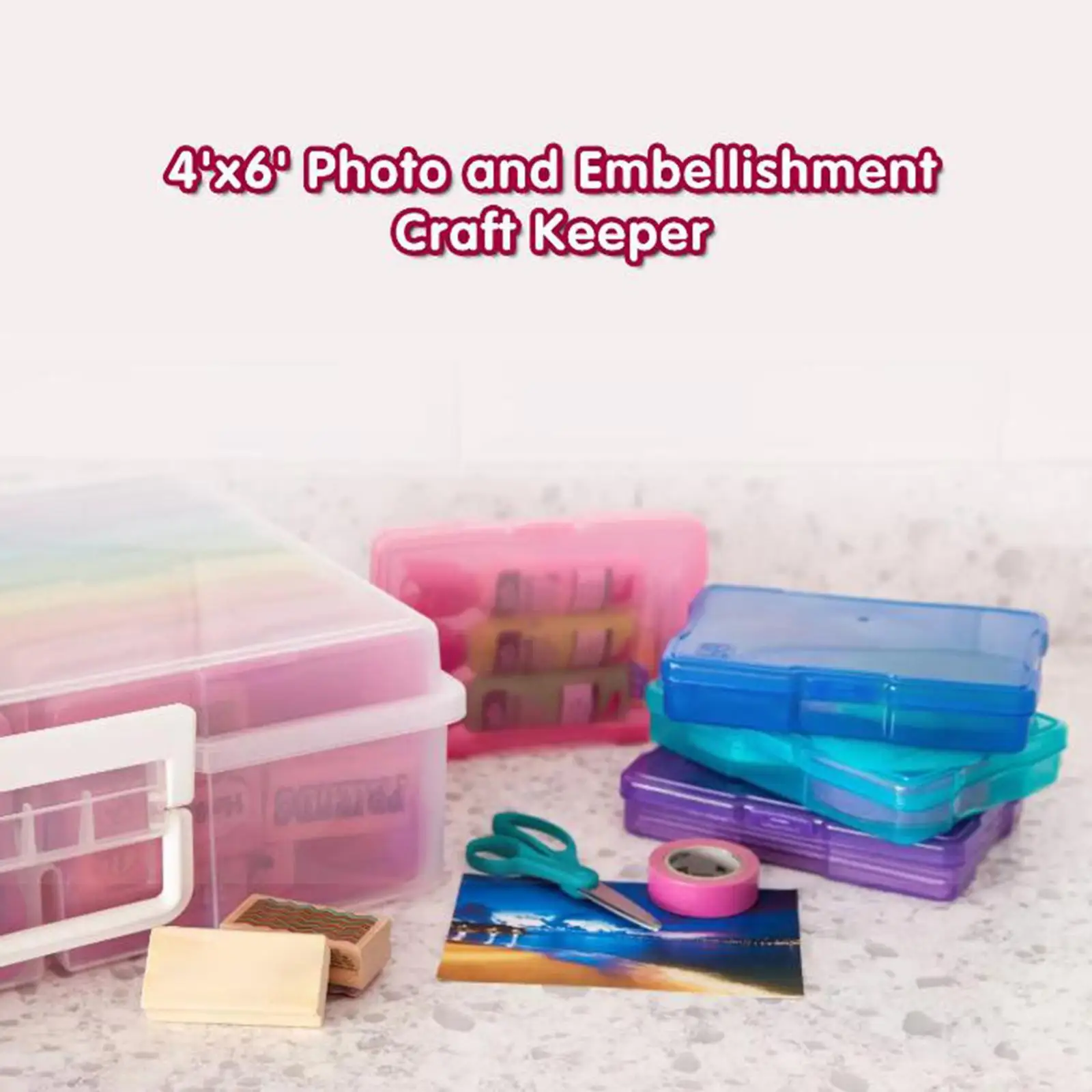 Photo Storage Box 4x6" Crafts Seeds Stickers Cards Case Container