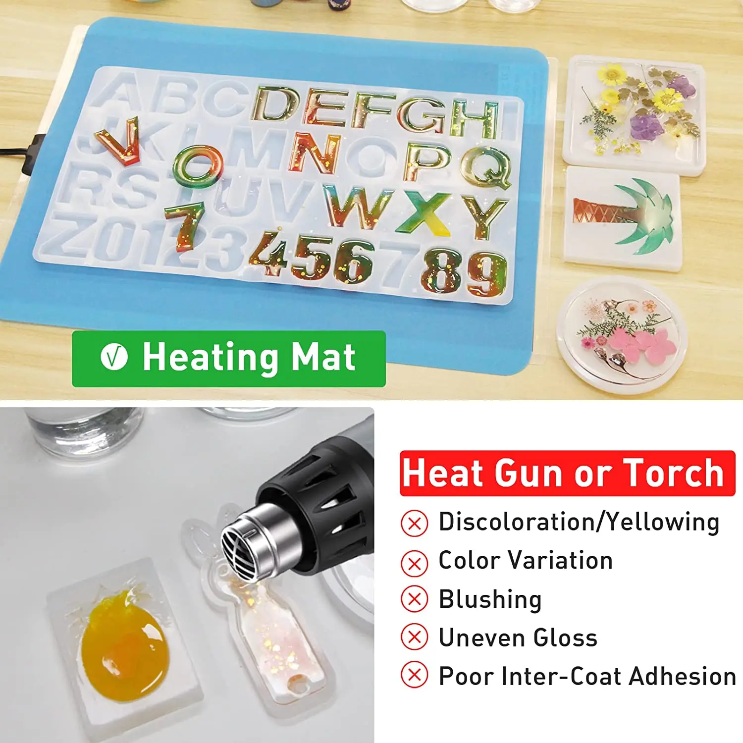 Epoxy Resin Heating Mat for Art Resin Fast Resin Curing Machine with  Silicone Mat Good for Resin Art Beginners Large Art Work - AliExpress