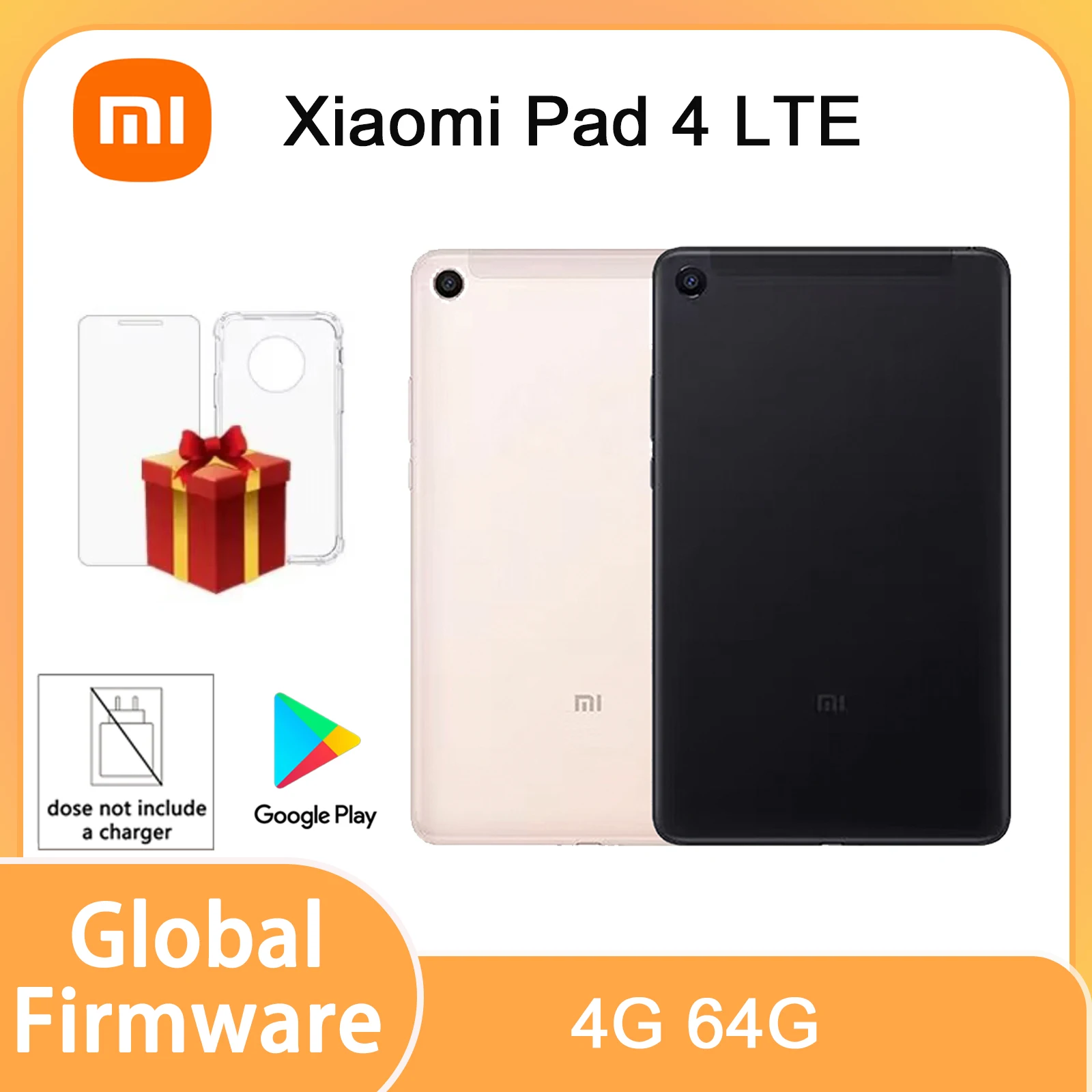 Xiaomi pad 4 LTE /WiFi 4+64GB Snapdragon 660 8" Tablet GSM Unlocked (Black/Gold) Global Version used Pad no charger