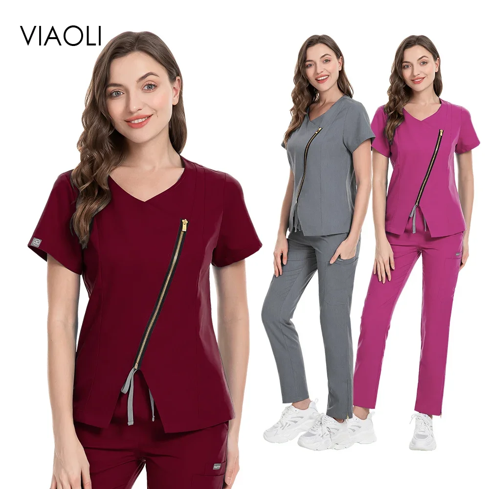 

High Quality Medical Scrubs Uniforms Women Health Service Nurse Uniform Sets Pet Hospital Scrub Work Clothes Men Wholesale Price